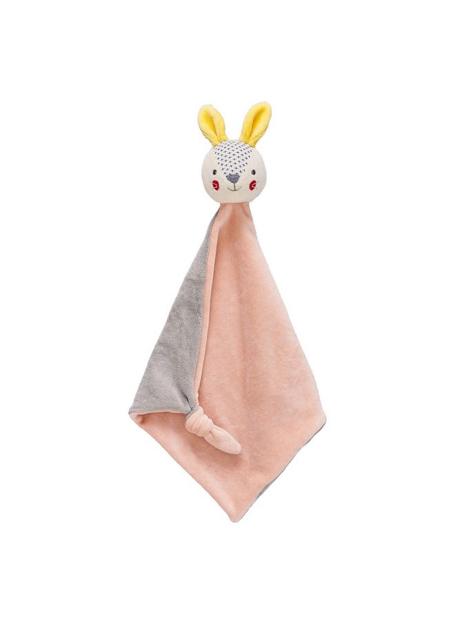Petit Collage - Organic Cotton Newborn Baby Blanket Pink Bunny Soft Cuddly Blanket For Newborns Babies And Toddlers Measures 14.25” X 18” Cuddly Toy Made Of 100% Organic Cotton - Image 1