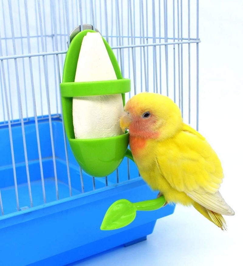 بو بيت بوب رف أكواب تغذية الطيور من POPETPOP، حامل عظام الحبار، دعامة أوعية القفص الطيوري، حامل طعام للببغاوات والباراكيت والكوكاتييل والكونور وطيور الحب عدد القطع: 2 - Image 2