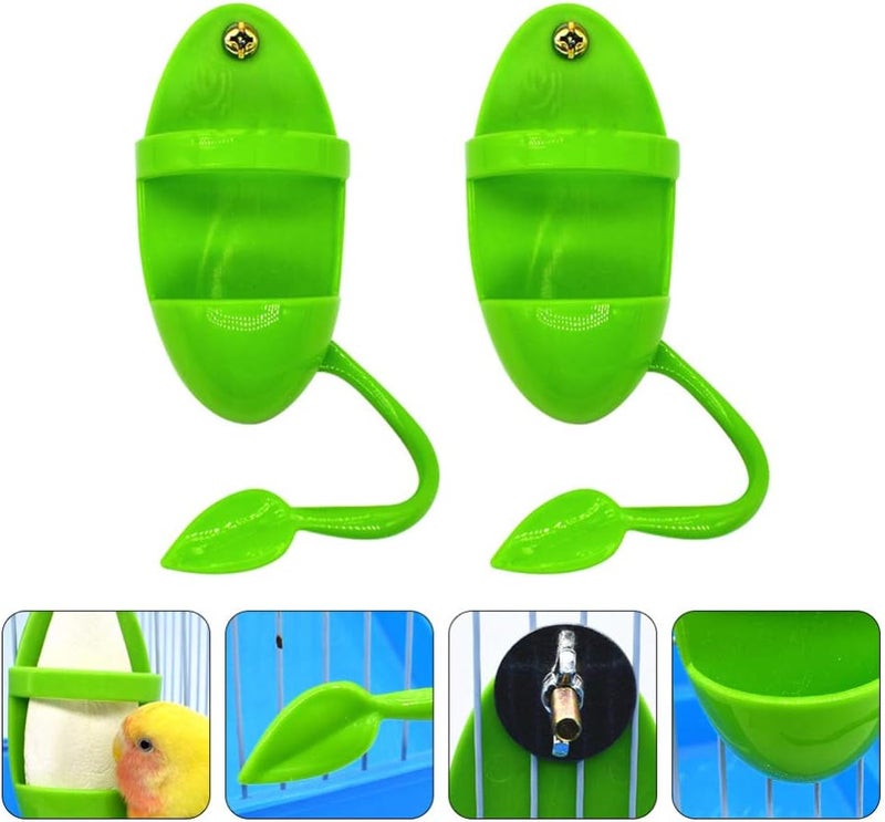بو بيت بوب رف أكواب تغذية الطيور من POPETPOP، حامل عظام الحبار، دعامة أوعية القفص الطيوري، حامل طعام للببغاوات والباراكيت والكوكاتييل والكونور وطيور الحب عدد القطع: 2 - Image 4