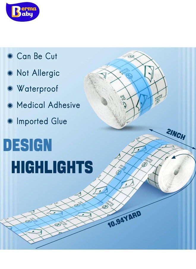 Berma Baby - Transparent Dressing Adhesive Bandage Waterproof Bandage Clear Adhesive Bandages Stretch Tape for Tattoos Swimming（5cm*5cm） - Image 1