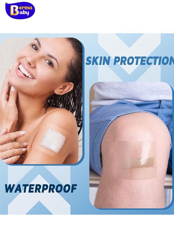 Berma Baby - Transparent Dressing Adhesive Bandage Waterproof Bandage Clear Adhesive Bandages Stretch Tape for Tattoos Swimming（5cm*5cm） - Image 1