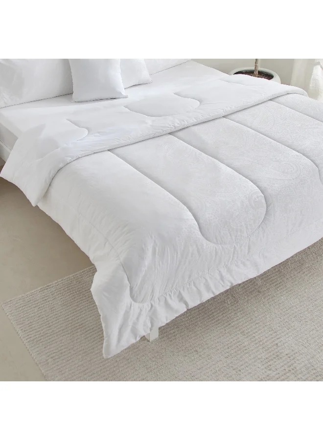 Home Box Opulent Luxe 5-Piece Cotton Jacquard Khadi Print Super King Comforter Set - 240x240 cm