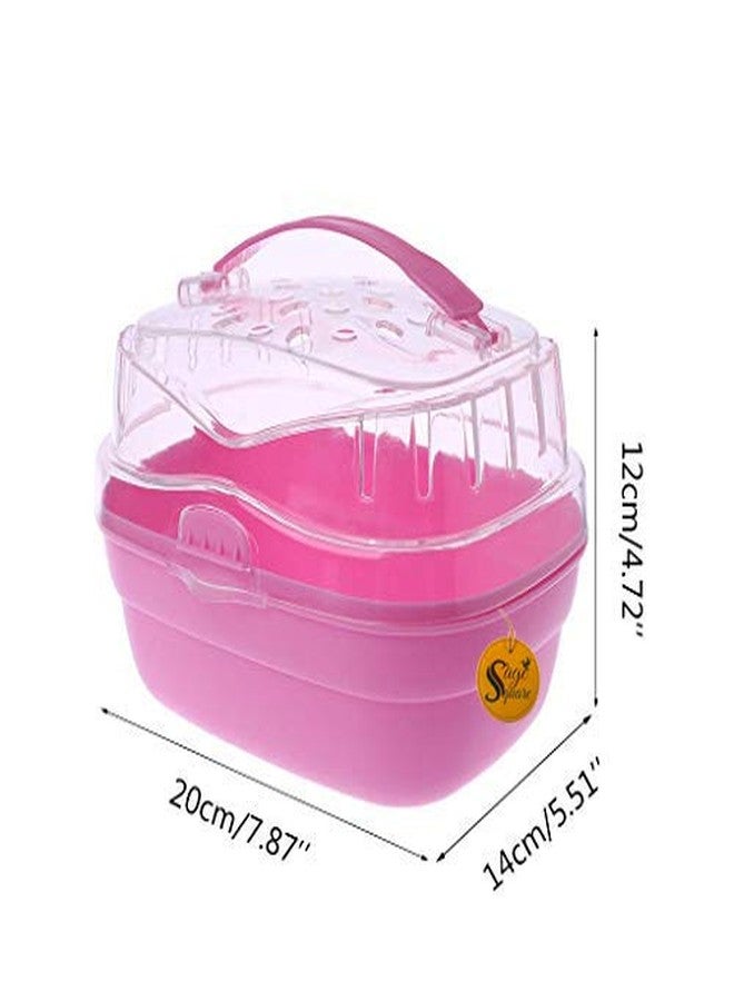Sage Square Portable Carrier Traveler Vacation Carry Cage for Hamster/Dwarf/Gerbil/Mice Habitat - Durable & Lightweight (Pink) - Image 4