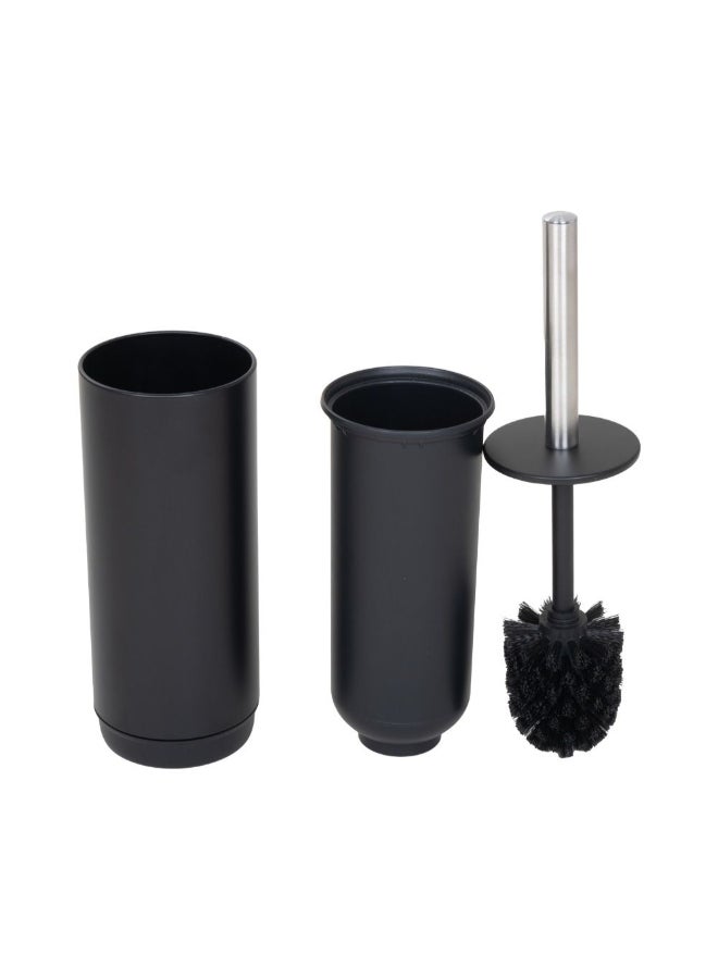 Zinnia Black Metal Toilet Brush with Holder - Image 3