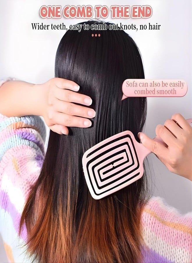 KAIDAA 3D Detangling Hair Brush for Women & Men - Pain Free Wet & Dry Hair Brush for Curly, Straight & Frizzy Hair | Reduces Breakage & Tangles | Premium Scalp Massage Brush - Pink - Image 5