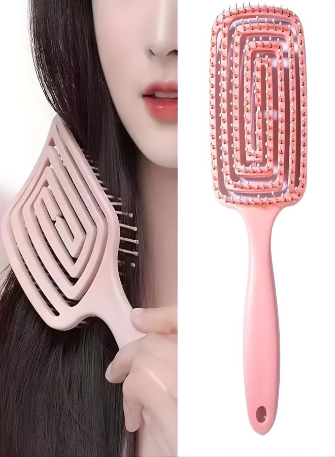 KAIDAA 3D Detangling Hair Brush for Women & Men - Pain Free Wet & Dry Hair Brush for Curly, Straight & Frizzy Hair | Reduces Breakage & Tangles | Premium Scalp Massage Brush - Pink - Image 1