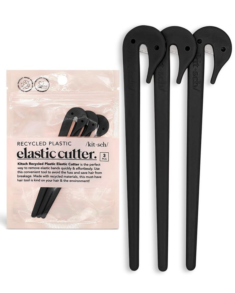 Kitsch Kitsch Hair Tie Cutter  Easy To Use Pain Free No Hair Damage  Ponytail Cutter Tool for Kids  Toddlers  Elastic Ties Remover 3pc Black 