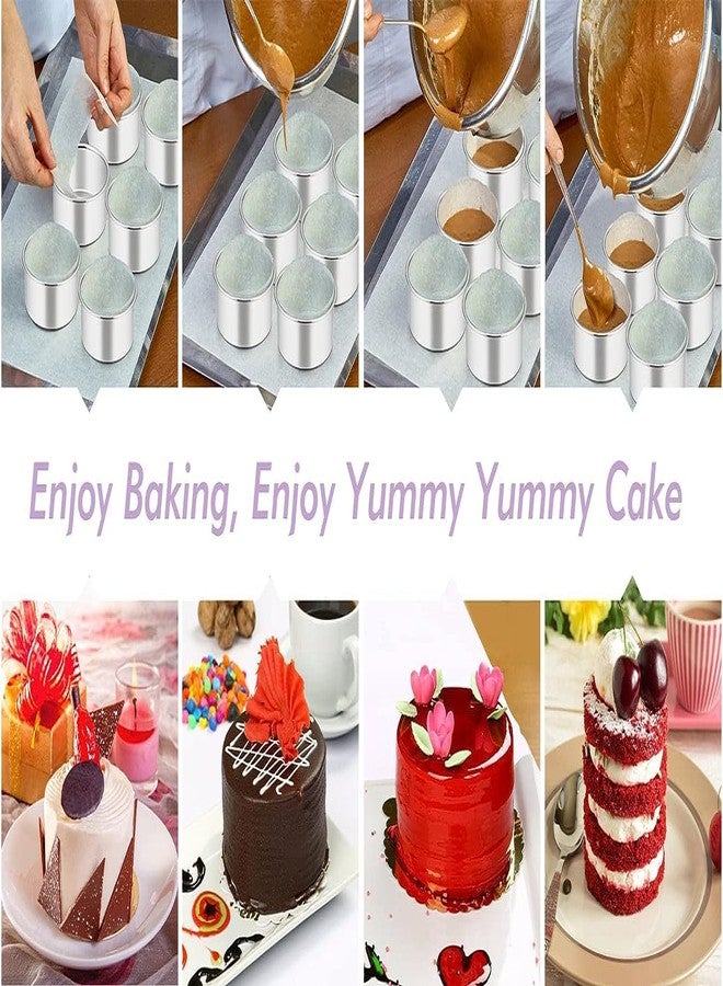 CooKNooK Aluminium Baking Round Cake Pan/Mould for Microwave Oven - 4" Diameter 2.25" Height (Set of 6 Pieces) - Image 3