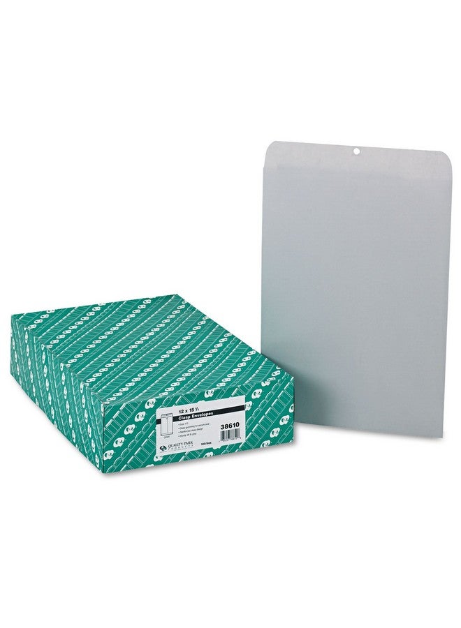 كوالتي بارك 38610 ظرف بمشبك 12 × 15 1/2 28 رطل رمادي تنفيذي 100/صندوق - Image 1