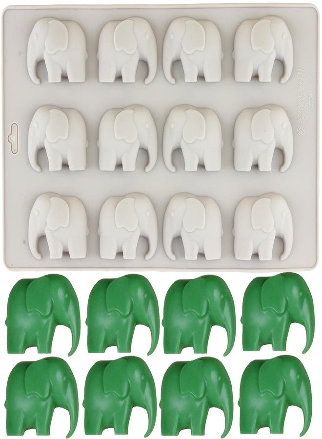 YIMINGMOLD 12 Cavities Elephant Silicone Chocolate Molds For Chocolate Cookie Baking - Image 1