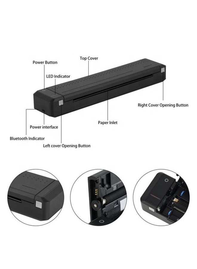 HPRT Portable A4 Thermal Printer Bluetooth Mini Travel Printer for iOS & Android  Compact A4 Document Printer 26-Hour Long Battery Life Monochrome USB - Image 4