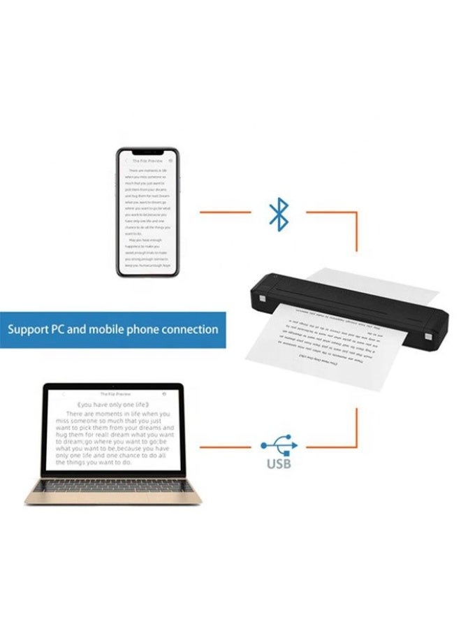 HPRT Portable A4 Thermal Printer Bluetooth Mini Travel Printer for iOS & Android  Compact A4 Document Printer 26-Hour Long Battery Life Monochrome USB - Image 5