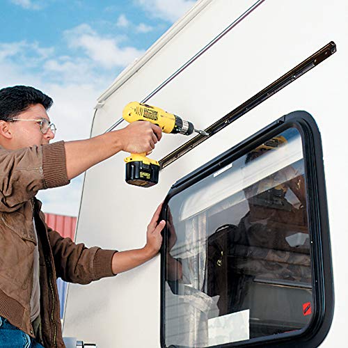 CAREFREE IF0558A62/ICJV01 Sierra Brown Dune Stripe 5.5 RV SL Standard Vinyl Window Awning, Black Arms-Choose Options - Image 5