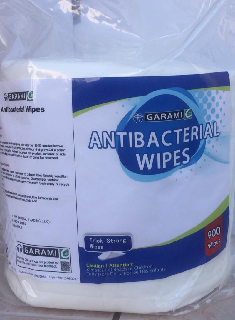 GARAMI Gym Wipes 900 Count 8" x 6" Alcohol-Free Wipes suitable For skin wellness, wipes containing aloe, chamomile, and vitamin E be soothing for physiotherapy hospital Medical centre and fitness centre - Image 1