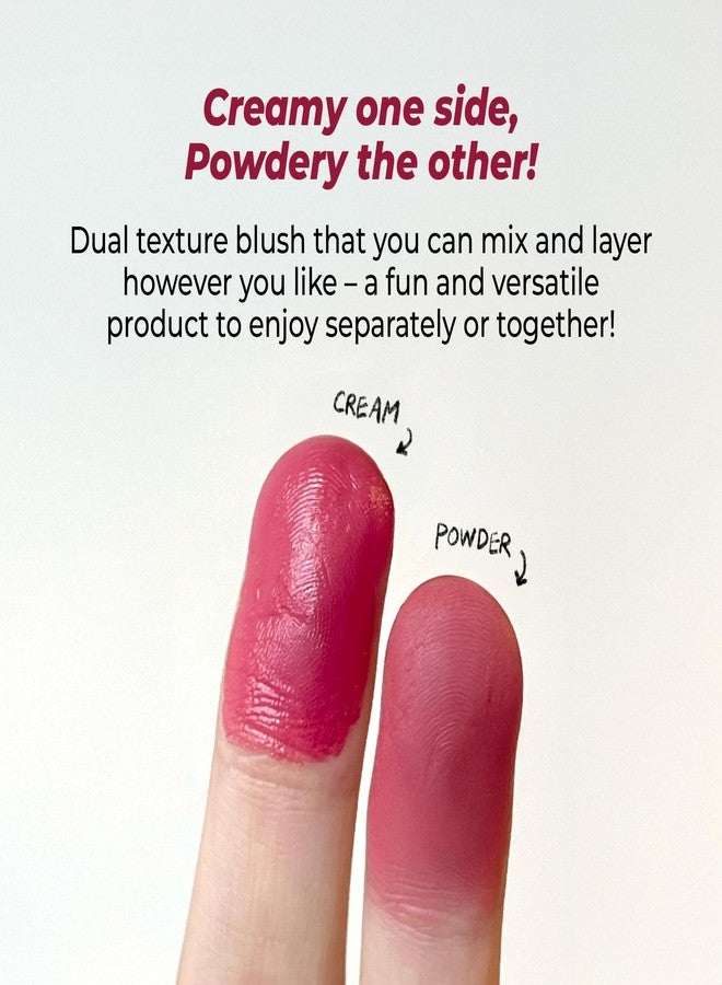 COLORGRAM TINTIN DORY DUO BLUSHER 05 RED HEART DUO | Dual Texture Cream & Powder Blush in One | Natural Flush to Matte Finish Cheek Color | Buildable, Compact Korean Blush for Daily Makeup - Image 5