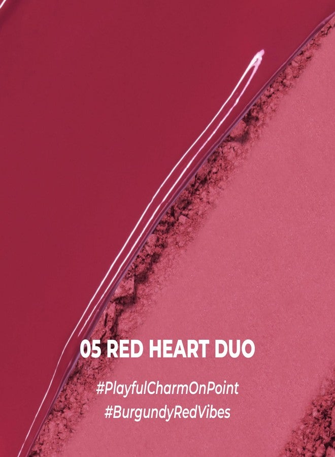 COLORGRAM TINTIN DORY DUO BLUSHER 05 RED HEART DUO | Dual Texture Cream & Powder Blush in One | Natural Flush to Matte Finish Cheek Color | Buildable, Compact Korean Blush for Daily Makeup - Image 4