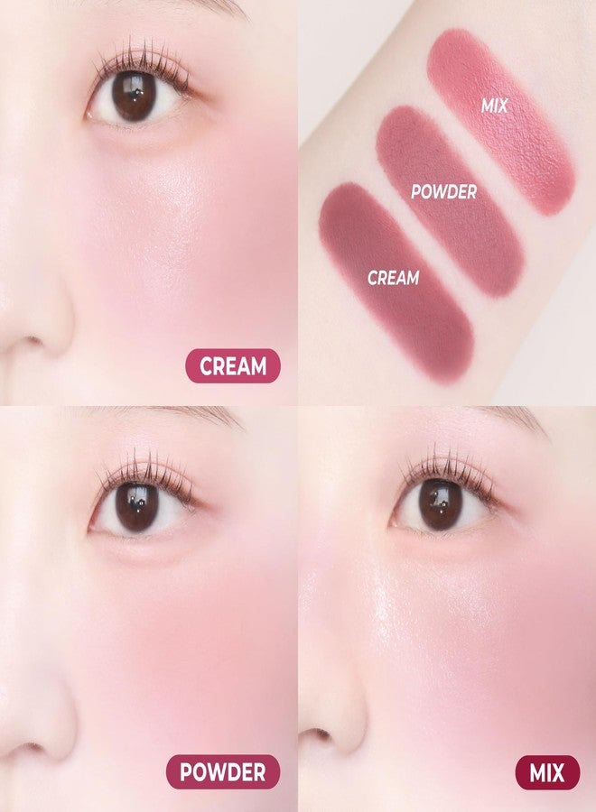 COLORGRAM TINTIN DORY DUO BLUSHER 05 RED HEART DUO | Dual Texture Cream & Powder Blush in One | Natural Flush to Matte Finish Cheek Color | Buildable, Compact Korean Blush for Daily Makeup - Image 3