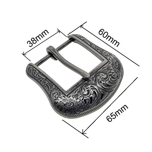 ToSSme Men Belt Buckles Silver Western Cowboy Buckles Set Belt Buckle (38mm Wide) - Image 3