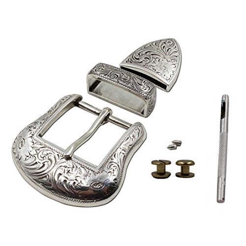 ToSSme Men Belt Buckles Silver Western Cowboy Buckles Set Belt Buckle (38mm Wide) - Image 1