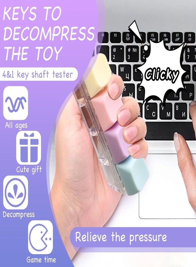 PASDUCHAS 4 PCS Fidget Keyboard Clicker, Relief Stress Key Board Clicky Toy - Image 2