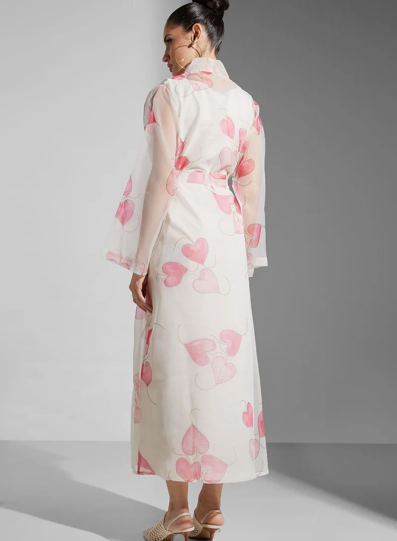 SINOIR Mesh Detail Abaya