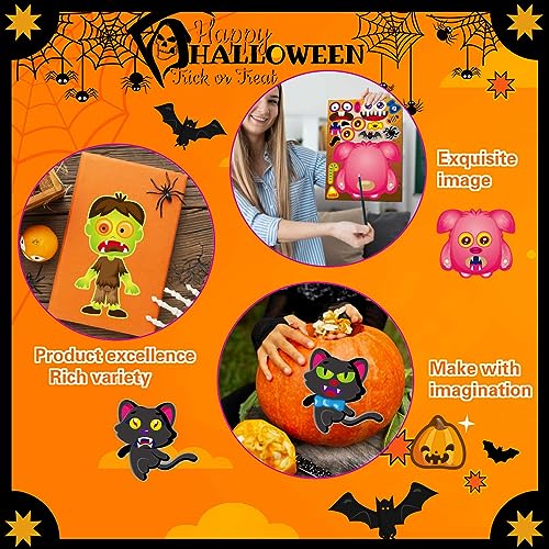 DUJAA Halloween Make a Face Stickers 40PCS - Mix and Match Character Sheets With Vampires, Witches, Mummies, Zombies, Ghosts, Monsters - Party Games - Image 4