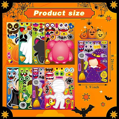 DUJAA Halloween Make a Face Stickers 40PCS - Mix and Match Character Sheets With Vampires, Witches, Mummies, Zombies, Ghosts, Monsters - Party Games - Image 2
