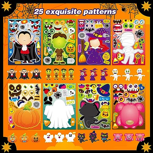 DUJAA Halloween Make a Face Stickers 40PCS - Mix and Match Character Sheets With Vampires, Witches, Mummies, Zombies, Ghosts, Monsters - Party Games - Image 5