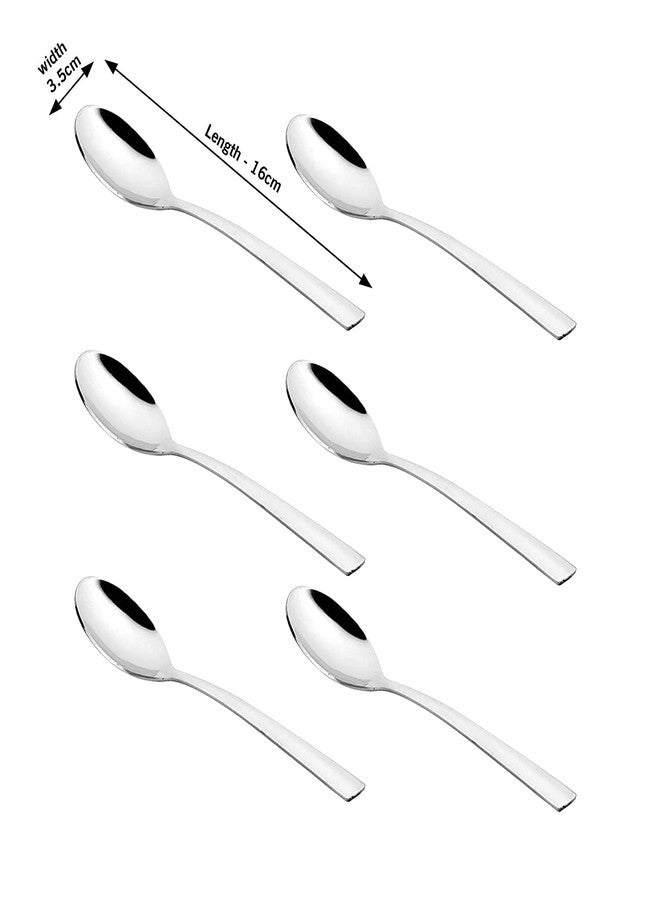 MARWALL 24 Piece Set Stainless Steel Cutlery Set, Spoon & Fork (Contains: 6 Table Spoons, 6 Tea Spoons, 6 Desert Forks, 6 Dessert Spoons), Silver - Image 5