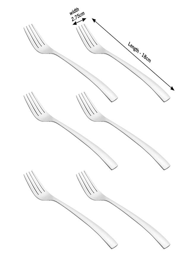 MARWALL 24 Piece Set Stainless Steel Cutlery Set, Spoon & Fork (Contains: 6 Table Spoons, 6 Tea Spoons, 6 Desert Forks, 6 Dessert Spoons), Silver - Image 4