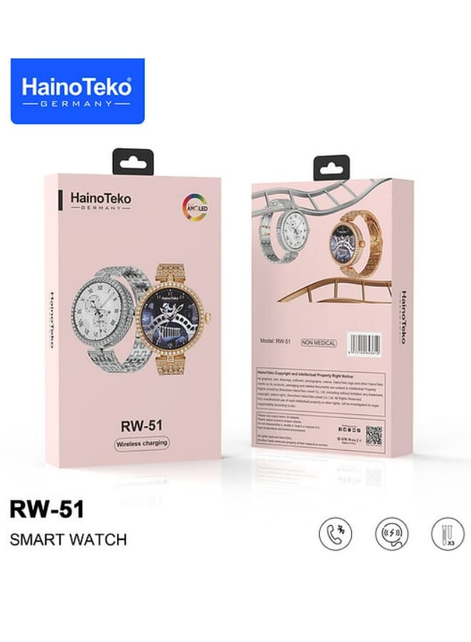 Haino Teko RW51 Ladies Smart Watch With Wireless Charger Multicolor - Image 1