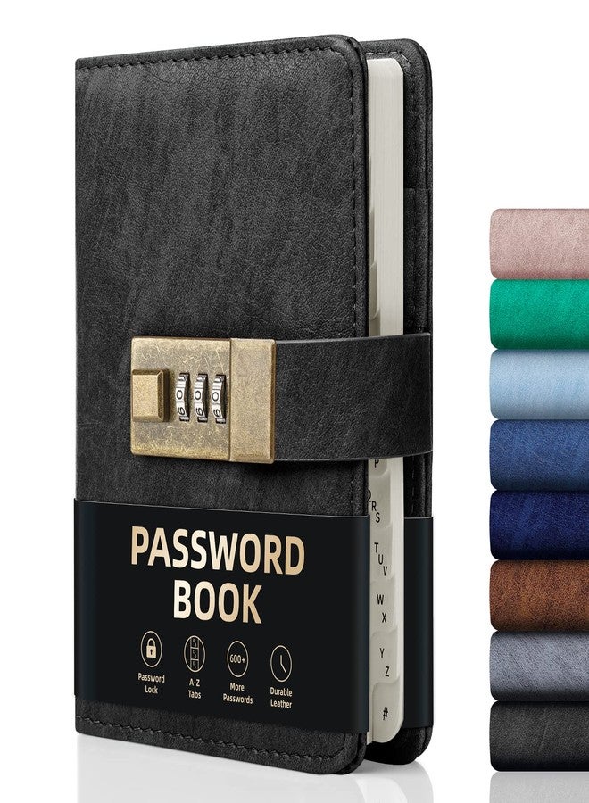 WEMATE Password Book with Lock with Alphabetical Tabs 600+ Password Space,Password Organizer Logbook with Lock, Password Keeper for Computer 4.33 X 6.18 Inch Purple - Image 1