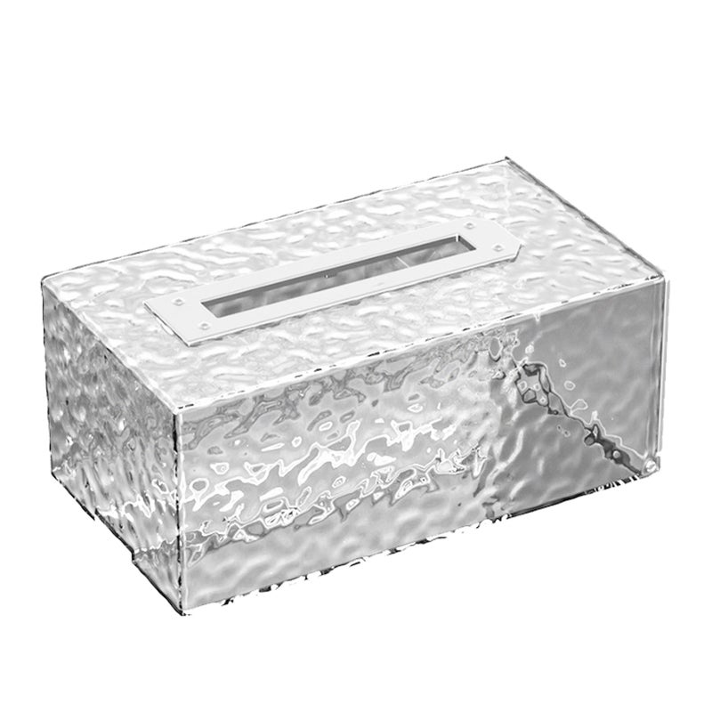 Napkin Paper Holder Box Space Saving Home Decoration Rugged Wall Mounted Tissue Box for Living Room Bedroom Transparent Silver - Image 1