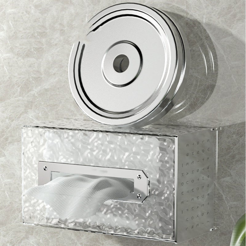 Napkin Paper Holder Box Space Saving Home Decoration Rugged Wall Mounted Tissue Box for Living Room Bedroom Transparent Silver - Image 5