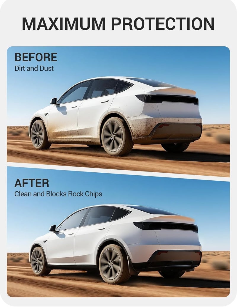 Basenor 2026 2025 Tesla Model Y Juniper Mud Flaps Splash Guards [No Drilling No Tape] All-Weather Mud Guard, Tire Protector Mudflaps for Model Y Juniper 2025 2026 (Standard, Premium & Performance) - Image 3