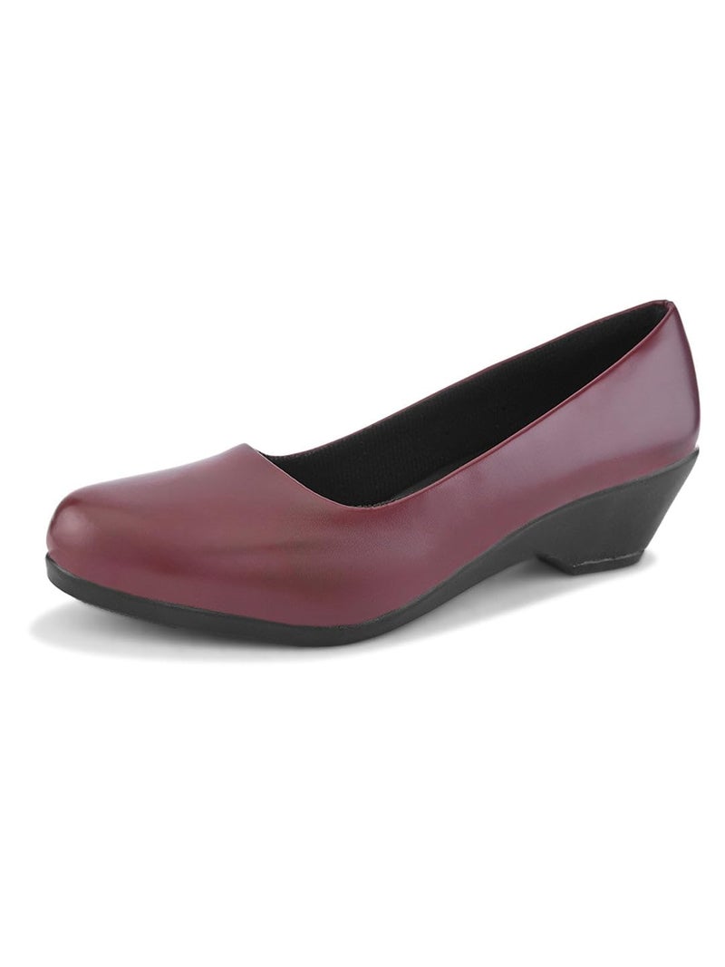 XE Looks Women’s Cherry Wedge Formal Shoes | Elegant Slip-On Design with Cushioned Footbed | Perfect for Office & Daily Wear - Image 1