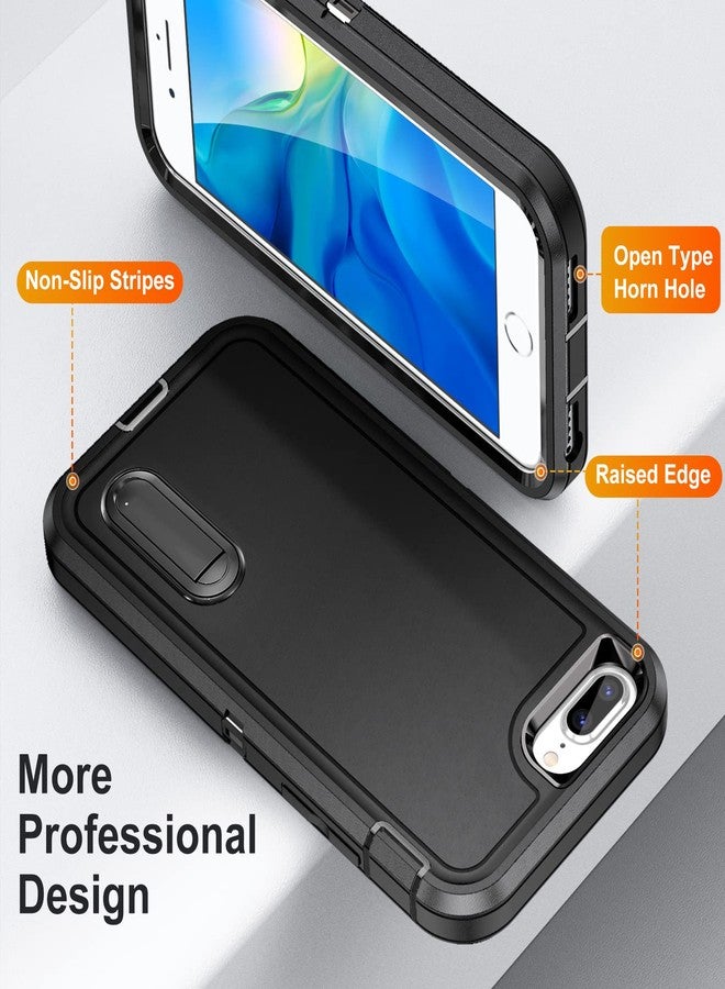 اي دي ويل جراب IDwel لهواتف iPhone 8 Plus/7 Plus/6S Plus/6 Plus مع مسند، حماية فائقة، مقاوم للصدمات والخدوش، تصميم نحيف، أسود - Image 5