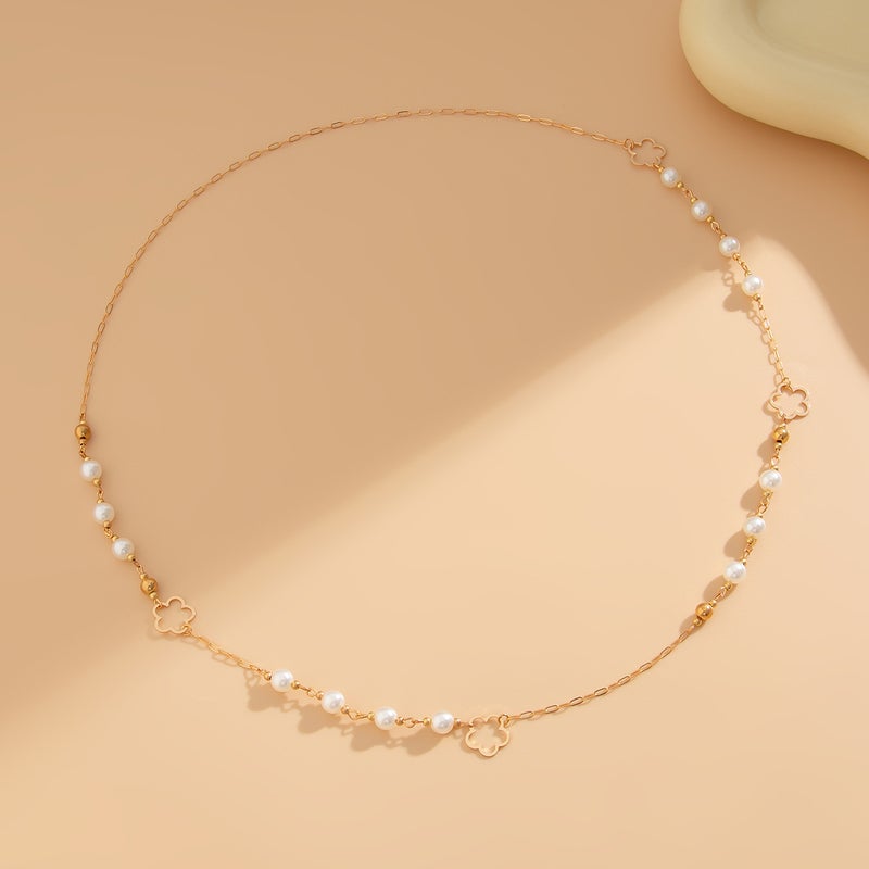 SHIXIN European and American Cross-Border Jewelry: Personalized Pearl Bead Long Chain Necklace, Trendy CCB Beaded Clavicle Chain for Women - Image 4