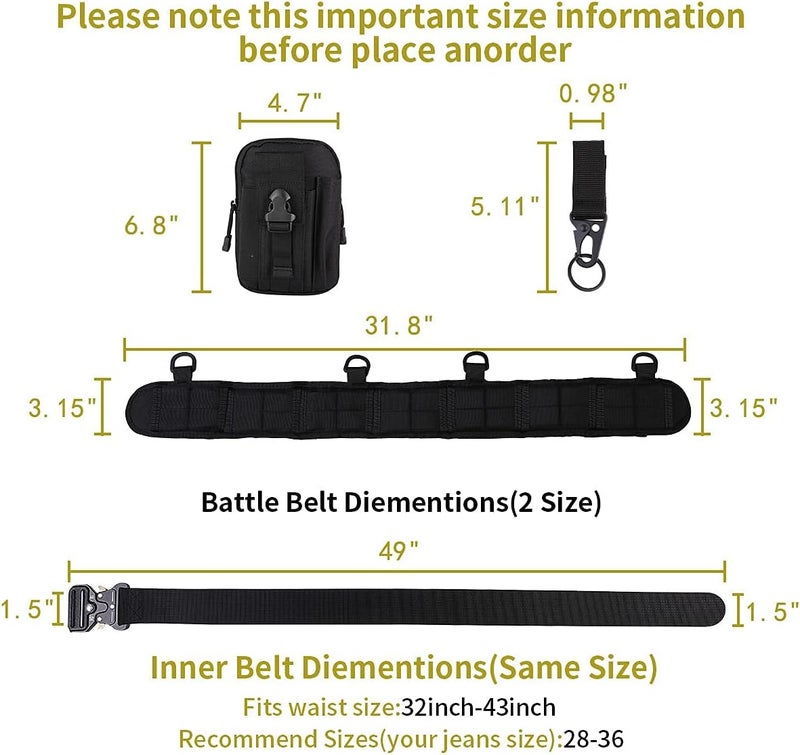 HLYQE Tactical Battle Belt Set, Molle, Shooting, War Belt - Image 5