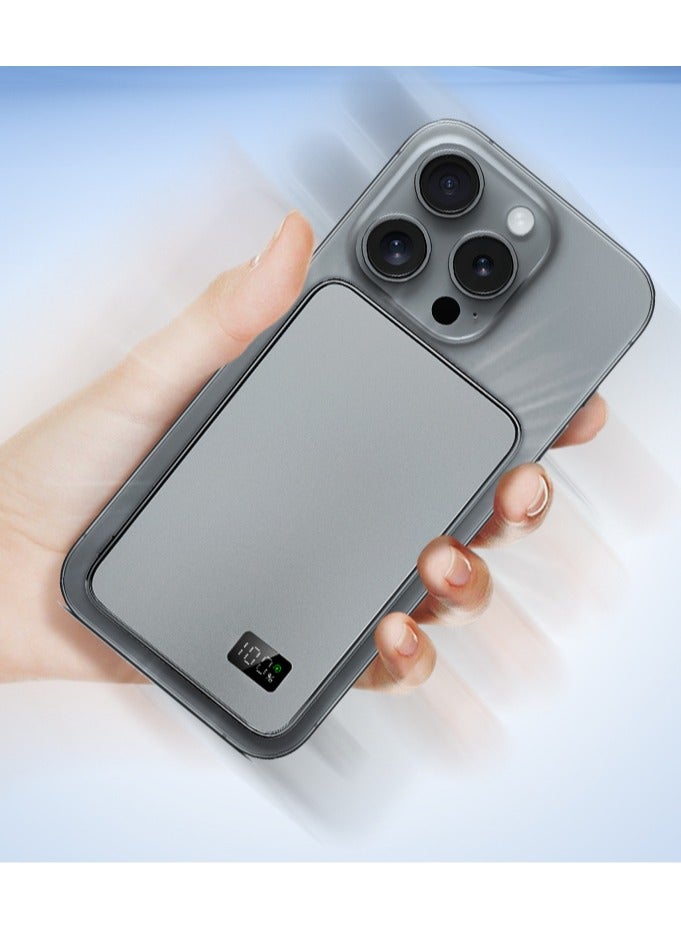 لومينوم بنك طاقة لاسلكي مغناطيسي فائق النحافة مزود بشاشة LCD وسعة 5000 مللي أمبير، يدعم الشحن السريع PD، مزود بمنفذ USB-C، متوافق مع MagSafe، متوافق مع سلسلة هواتف iPhone 17/16/15/14/13/12 - Image 5