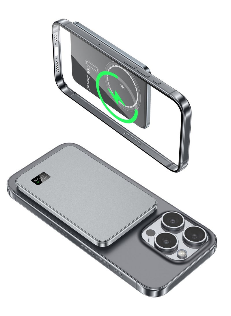 Ultra-Slim Magnetic Wireless Portable Power Bank with LCD Display 5000mAH,PD Fast Charging USB-C Battery Pack Compatible with Magsafe,For iPhone 17/16/15/14/13/12 Series - view 4