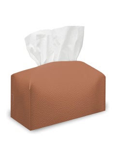 LeArt Leather Tissue Box Cover – Home Decorations for Living Room, Bedroom and Office | Car Tissue Holder | Tissue Holder | Tissue Box Holder for Car | Tissue Box Cover for Car (Caramel)  - Image 1