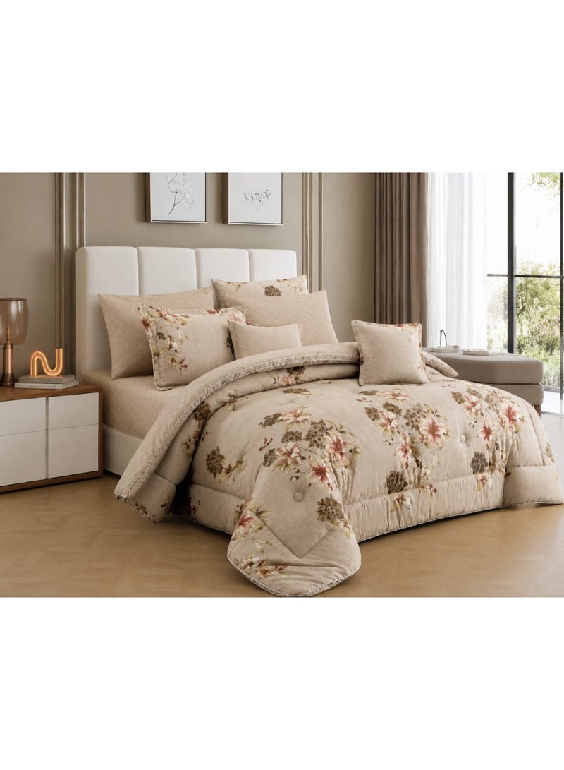 Double bed sheet set, 8 pieces, semi-cotton, summer pattern – stylish design and perfect comfort for all warm seasons - Image 2