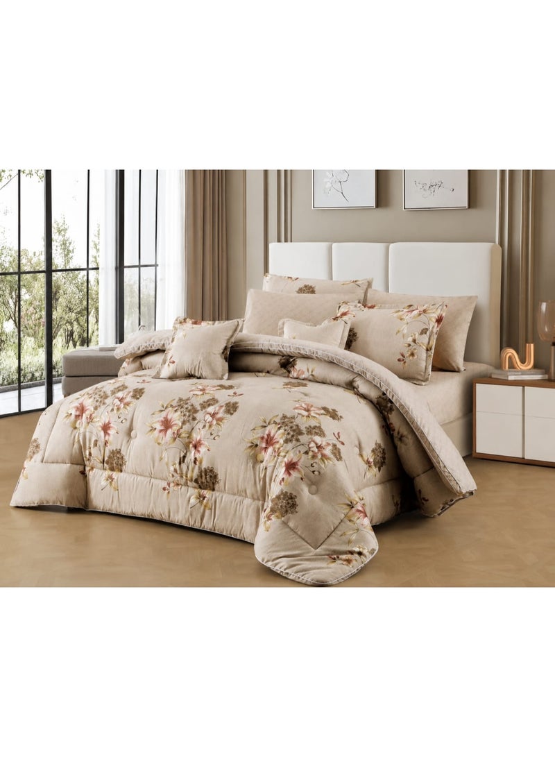 Double bed sheet set, 8 pieces, semi-cotton, summer pattern – stylish design and perfect comfort for all warm seasons - Image 3