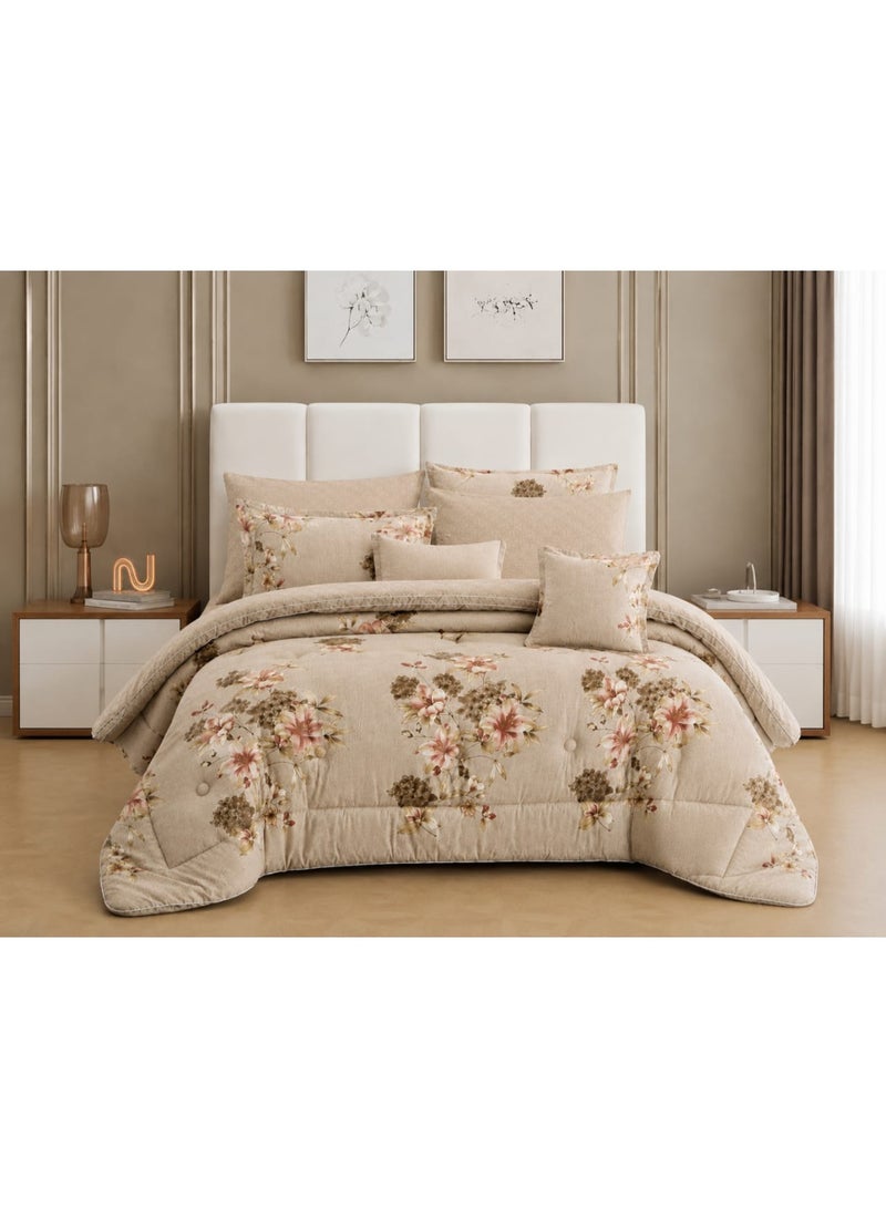 Double bed sheet set, 8 pieces, semi-cotton, summer pattern – stylish design and perfect comfort for all warm seasons - Image 1