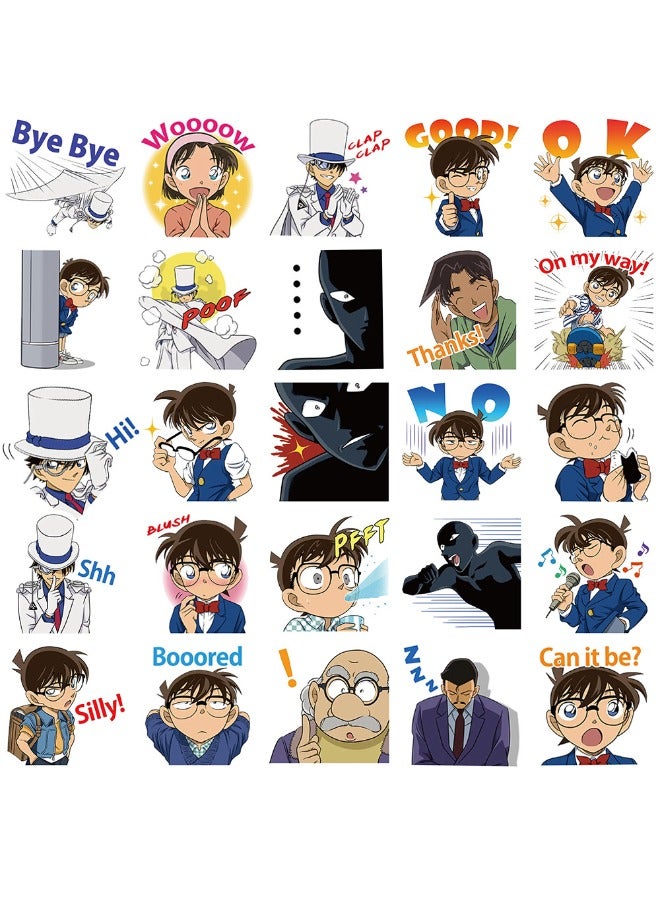 50 قطعة من ملصقات الرسوم المتحركة المحقق كونان، ملصقات كرتونية غير متكررة مقاومة للماء للكمبيوتر المحمول، لوح التزلج، زجاجات المياه، الكمبيوتر، الهاتف، الجيتار، ملصقات للأطفال والمراهقين والبالغين - Image 4