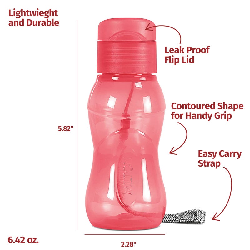Milton MILTON 16 pack 6 oz Kids Water Bottle for School Leak Free Flip Lid- Portable Small Sports Water Bottle for Adults Carry Strap Party Favors for Kids Treats Prizes Gifts Goodie Bag Stuffers Bulk Pack - Image 5