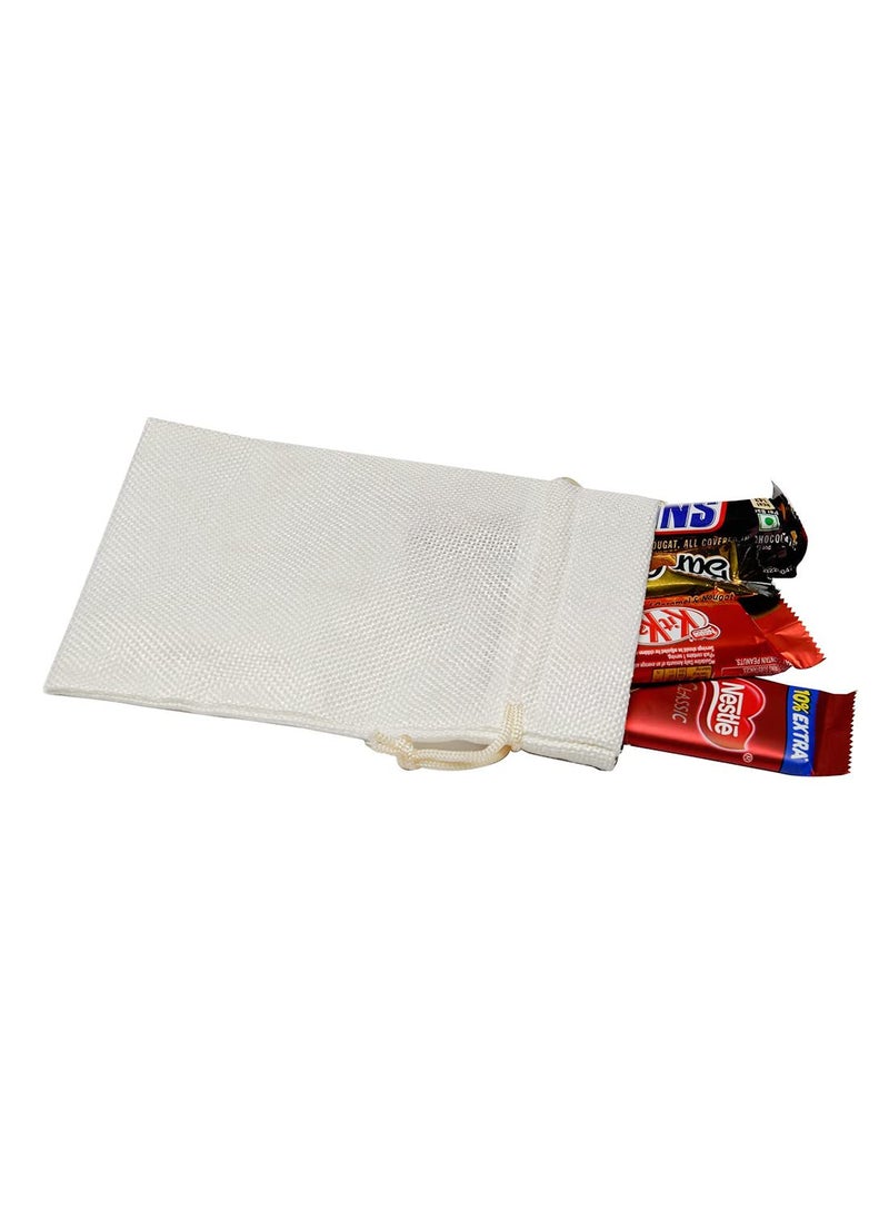 Lifekrafts Lifekrafts Cream White Jute Linen Pouches Birthday and Party Favour Bags Potlis for Functions, Baby Showers, Candy Bags Size-25x25 cm (Pack of 70)  - Image 5