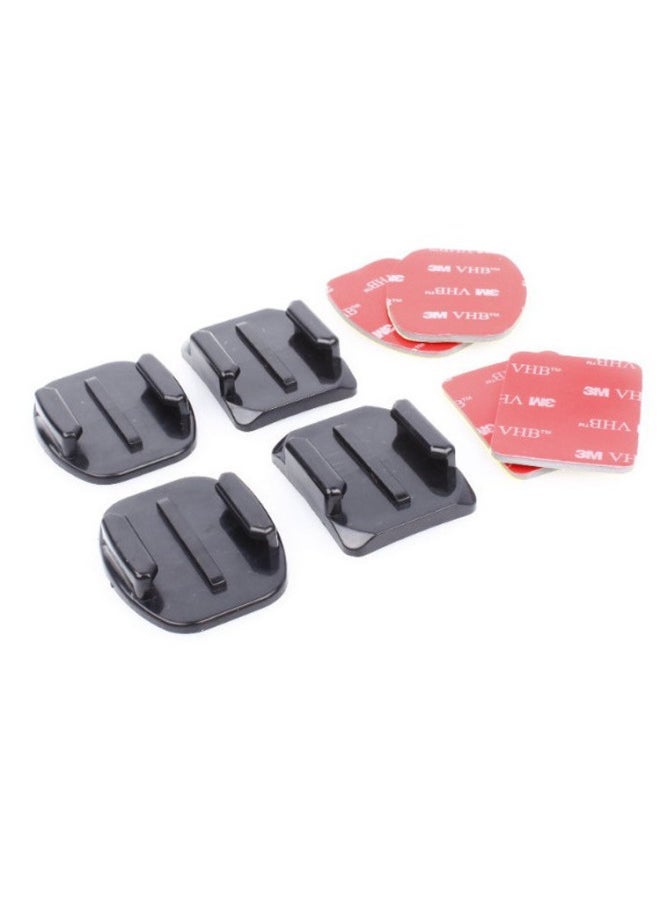 Suitable For GOPRO Sports Camera Flat Cambered Base 3M Glue Suit Flat Cambered Helmet Fixed Base-Color:Curved J-shaped Seat 3-piece Set - Image 2