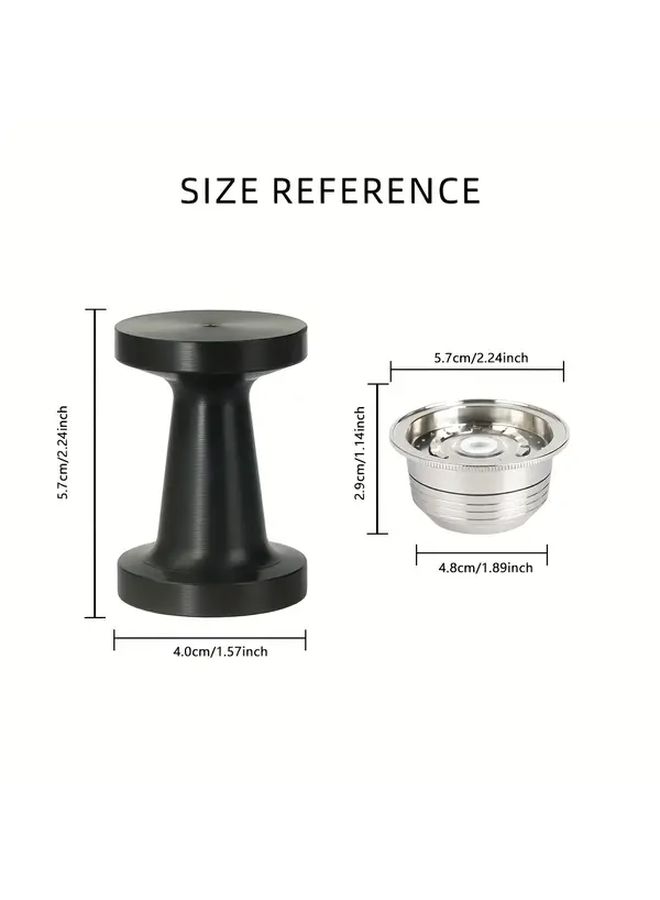 Stainless Steel Reusable Coffee Capsules For VertuoLine Plus Next And Pop 2 Pcs Capsules And 1 Pcs Tamper Set Dishwasher Safe With Precision Filter For Rich Smooth Brew - Image 3
